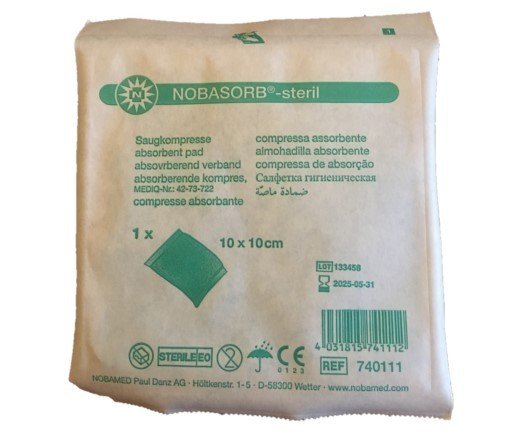 25 Stück Saugkompressen NOBASORB®-steril von Nobamed 10 cm x 10 cm - 740111