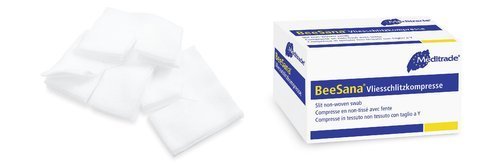 50 Stück Vlies Schlitzkompressen steril 4-lagig BeeSana® 7,5 cm x 7,5 cm weiß - 1234